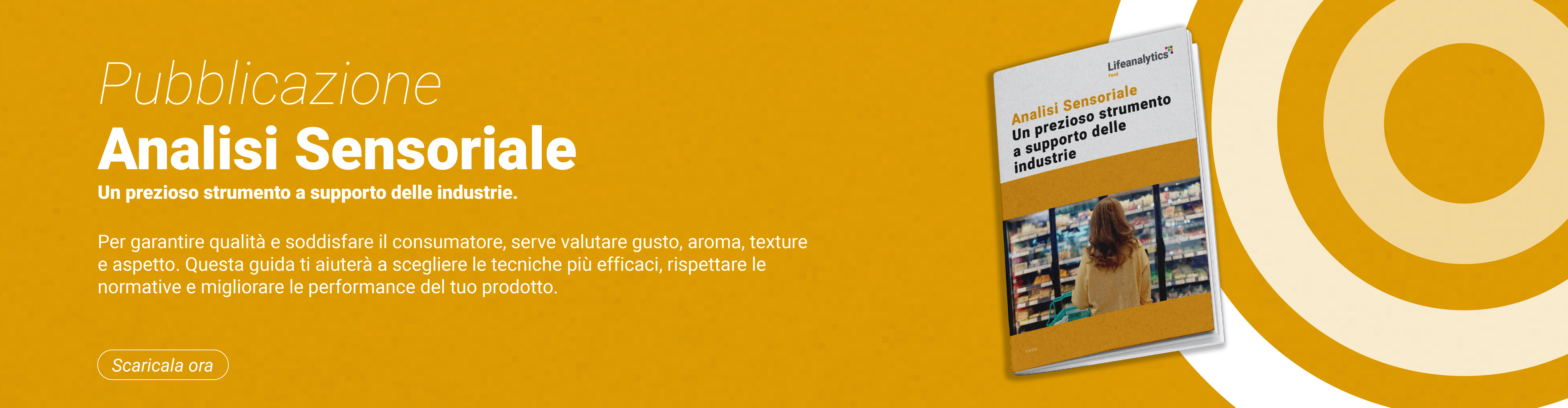 Immagine che illustra il mockup della pubblicazione della business unit food di Lifeanalytics: analisi sensoriale
