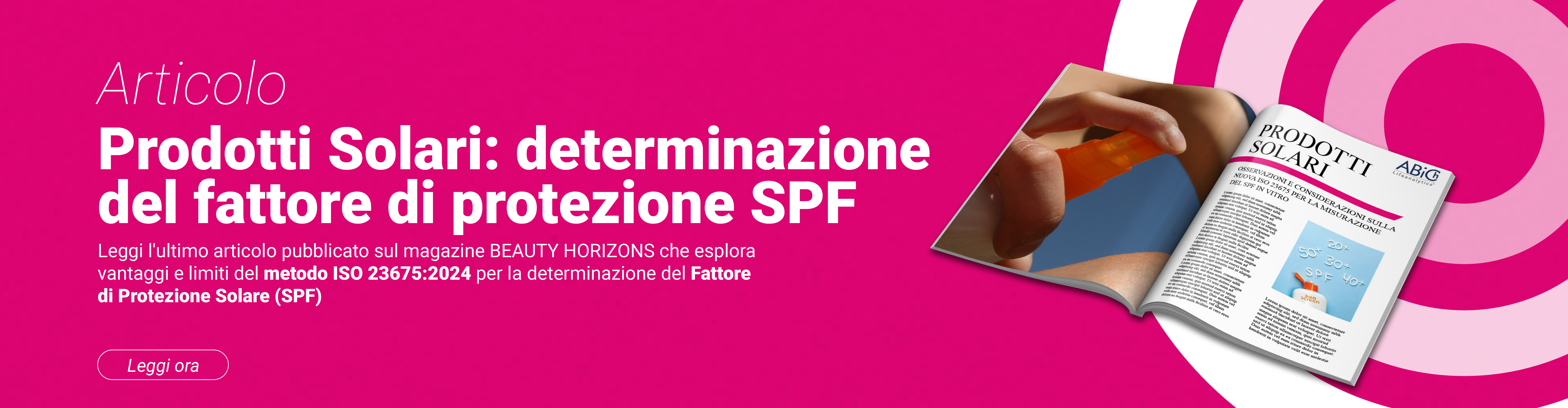 Articolo dedicato ai prodotti solari pubblicato sulla rivista Beauty Horizons dedicata al settore cosmetico di Lifeanalytics