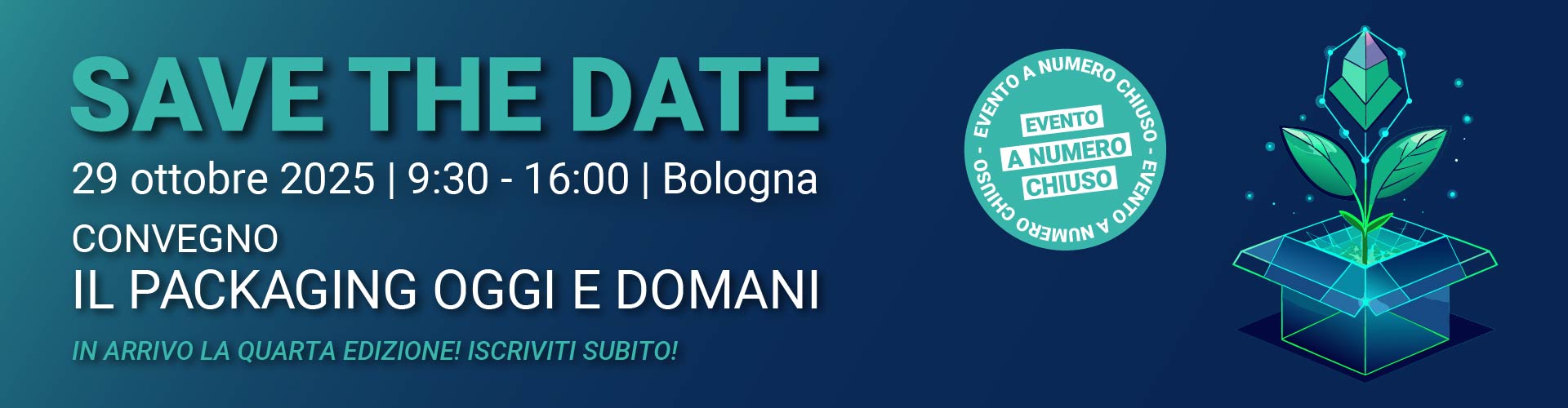 Immagine di un germoglio che nasce all'interno di un imballaggio, simbolo del convegno Packaging oggi e domani promosso dalla business unit product safety di Lifeanalytics, che si terrà il prossimo 29 ottobre