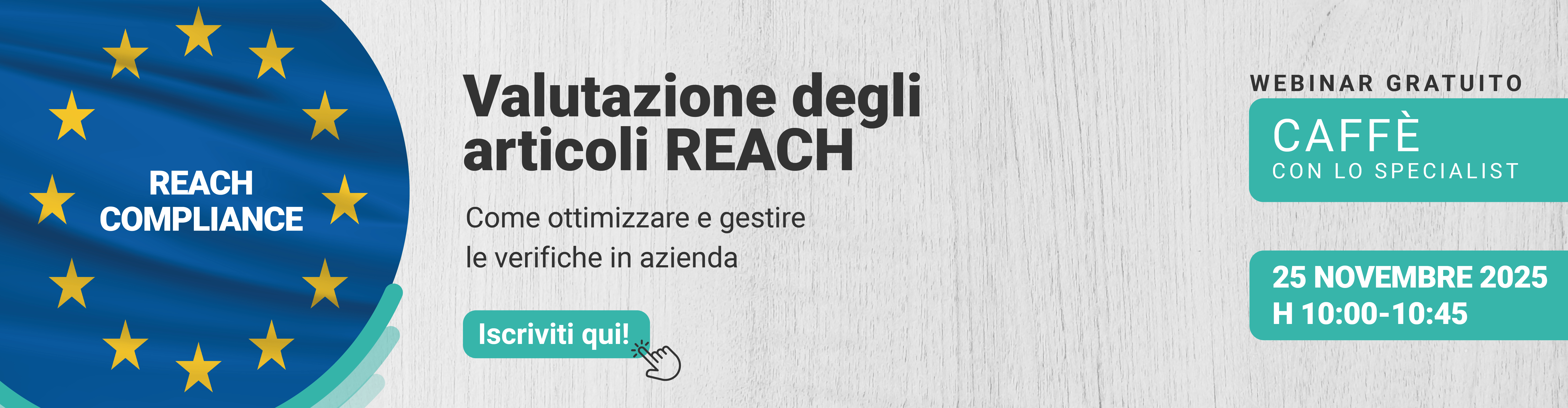 Immagine che rappresenta la bandiera europea con la scritta reach compliance, simbolo del webinar della business unit Product Safety sulla valutazione degli articoli reach e come ottimizzare e gestire le verifiche in azienda