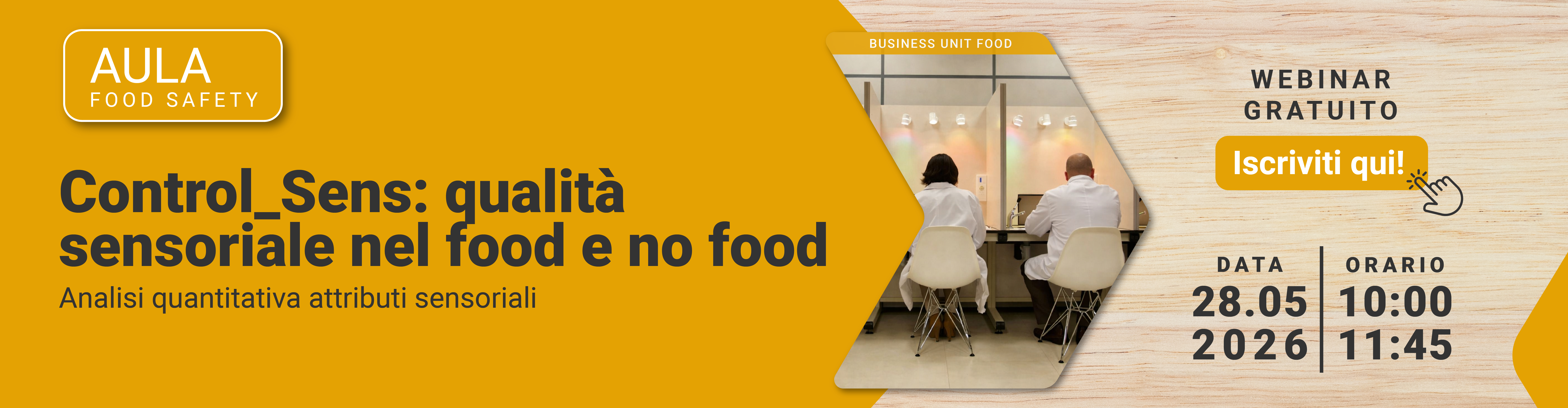 Immagine di due tester di spalle ad una postazione che stanno effettuando il test Control sens, simbolo del webinar della business unit Food di Lifeanalytics sul test Control_Sens e la qualità sensoriale nel food e no food