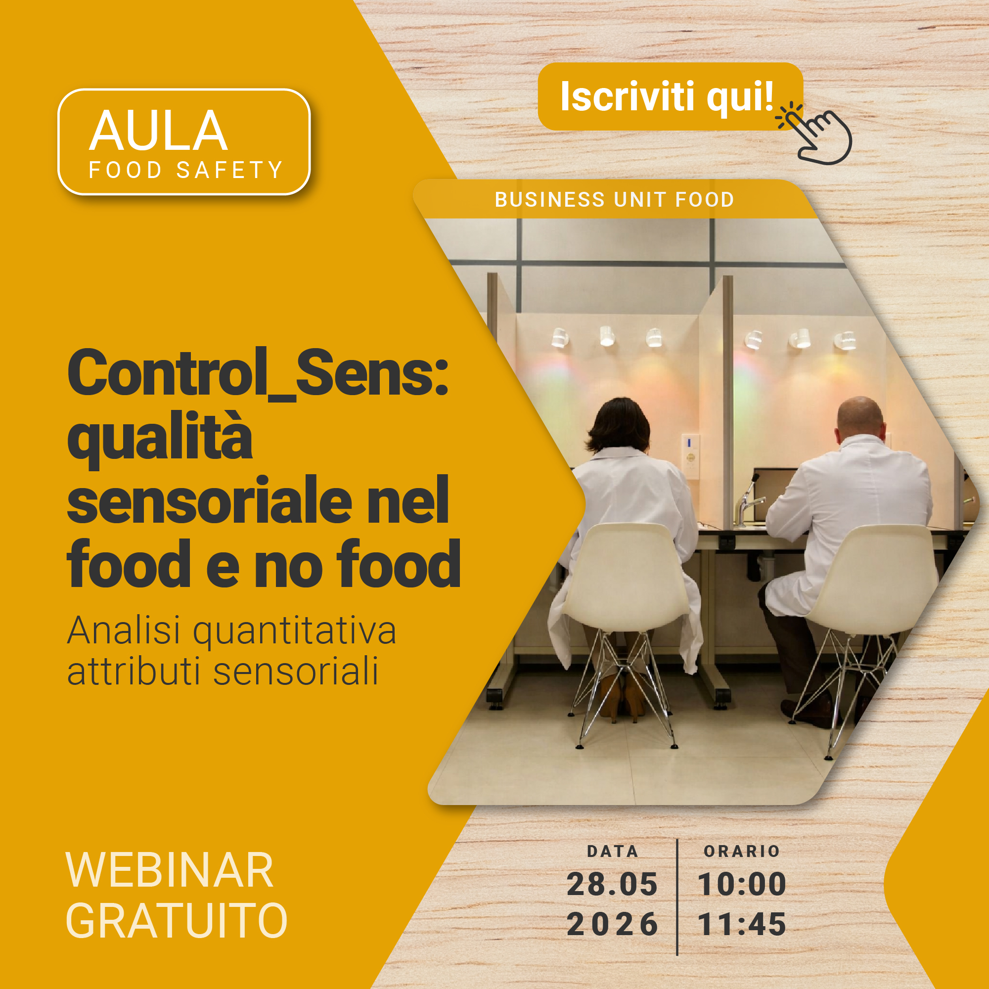 Immagine di due tester di spalle ad una postazione che stanno effettuando il test Control sens, simbolo del webinar della business unit Food di Lifeanalytics sul test Control_Sens e la qualità sensoriale nel food e no food