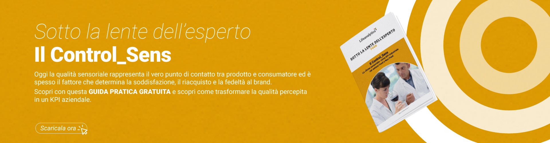 Immagine di un un uomo e una donna intenta ad annusare un bicchiere di vino rosso, simbolo della copertina della pubblicazione della business unit Food di Lifeanalytics sul Control_Sens e la «firma sensoriale» come KPI Industriale nel settore Food e Non Food