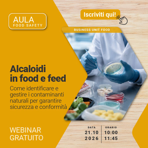 Immagine di cereali, farine, legumi e campioni alimentari in ambiente di laboratorio, simbolo del webinar gratuito Lifeanalytics Business Unit Food dedicato agli alcaloidi in Food e Feed, alla loro identificazione e alla gestione dei contaminanti naturali per garantire sicurezza e conformità.