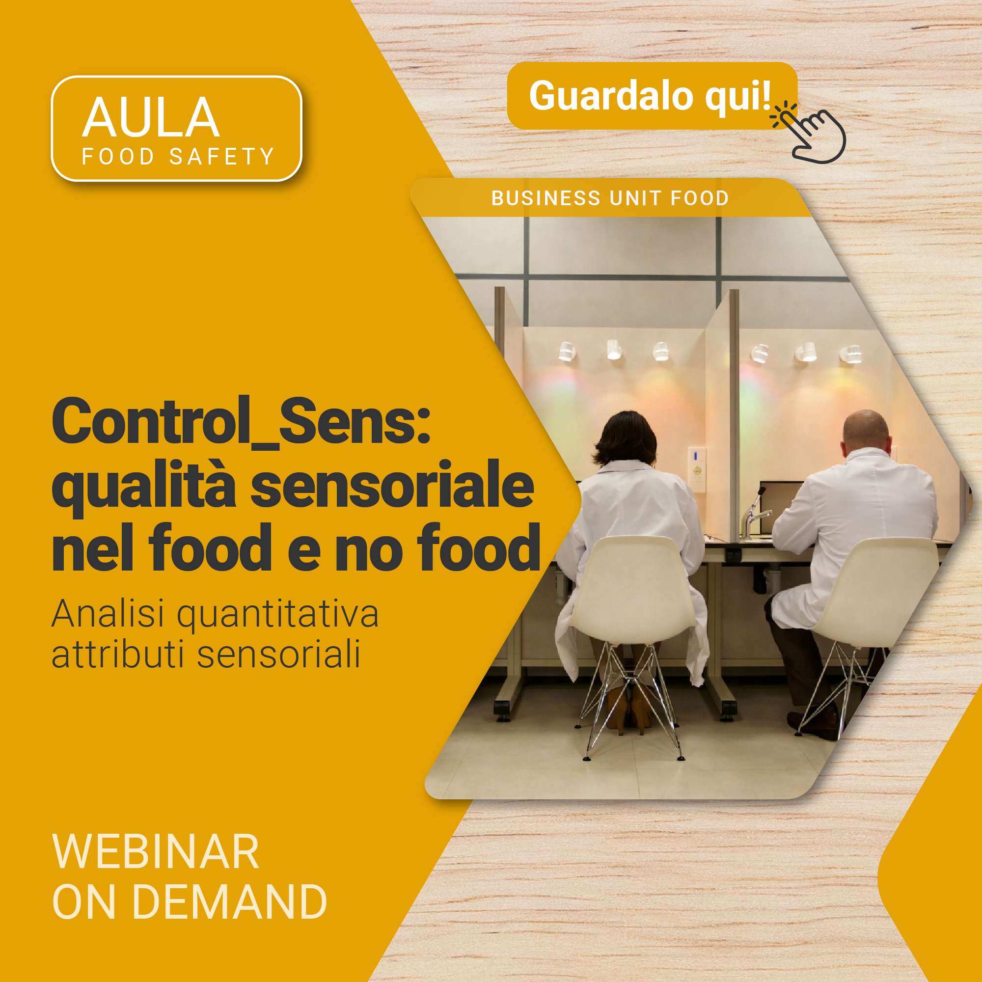 Immagine di due tester di spalle ad una postazione che stanno effettuando il test Control sens, simbolo del webinar della business unit Food di Lifeanalytics sul test Control_Sens e la qualità sensoriale nel food e no food