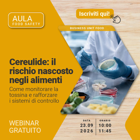 Immagine di un’operatrice di laboratorio durante l’analisi microbiologica di campioni alimentari, simbolo del webinar gratuito Lifeanalytics Business Unit Food dedicato al rischio Cereulide negli alimenti, al monitoraggio della tossina e al rafforzamento dei sistemi di controllo