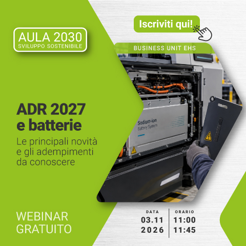 Immagine di una batteria agli ioni di sodio installata all’interno di un’apparecchiatura, simbolo del webinar gratuito Ecol Studio_Lifeanalytics Business Unit EHS dedicato all’ADR 2027 e alle batterie, con focus sulle novità in vigore dal 1° gennaio 2027 e sulla gestione della sicurezza nel trasporto di merci pericolose