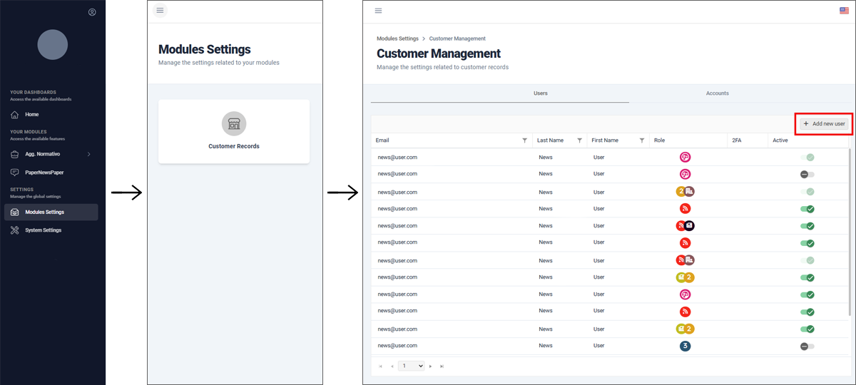 Image representing the Records section for creating a new user to access the My Lifeanalytics restricted area