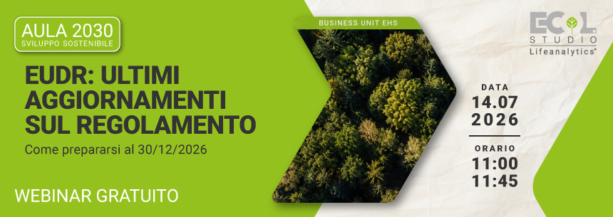 Immagine una zona verde con chiome degli alberi viste dall'alto con ripresa aerea, simbolo del webinar gratuito EHS che tratta l'argom