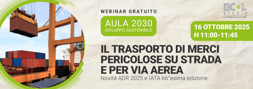 Immagine di container movimentati da una gru portuale, simbolo del webinar EHS di Lifeanalytics sul trasporto di merci pericolose su strada e per via aerea e tutte le novità  ADR 2025 e IATA 66esima edizione