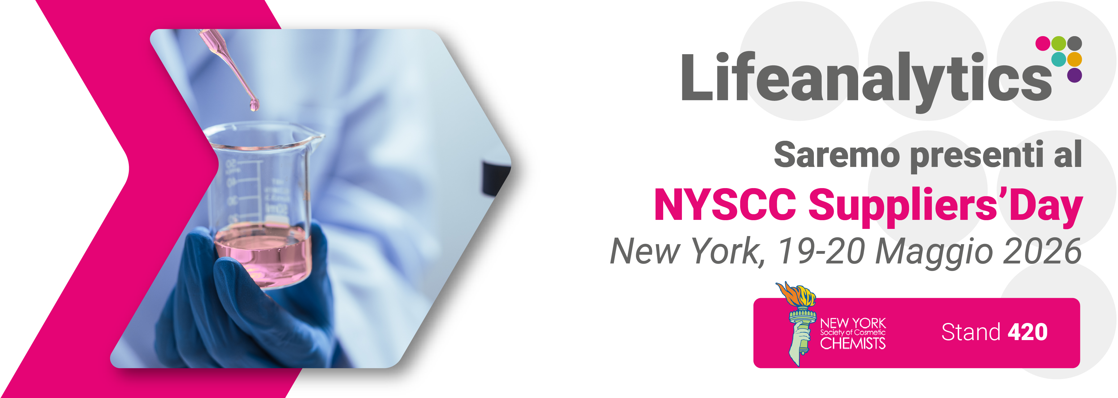 Immagine che promuove la fiera NEW YORK SCC Suppliers' Day della business unit cosmetic and m