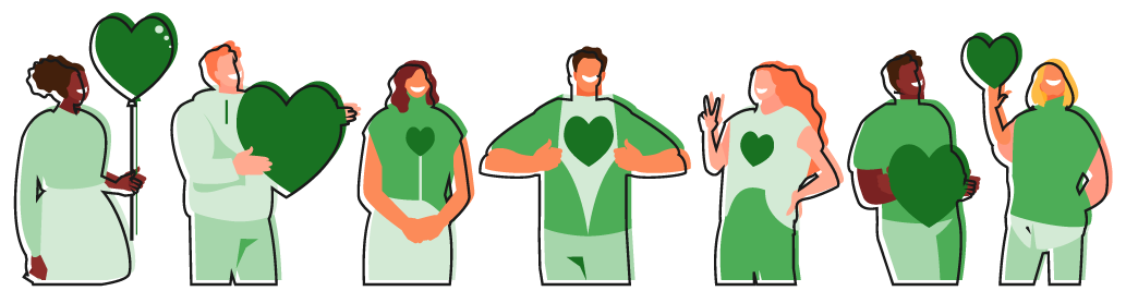 Illustrazione di più persone di diversa etnia, simbolo dell'impegno di Lifeanalytics verso la comunità