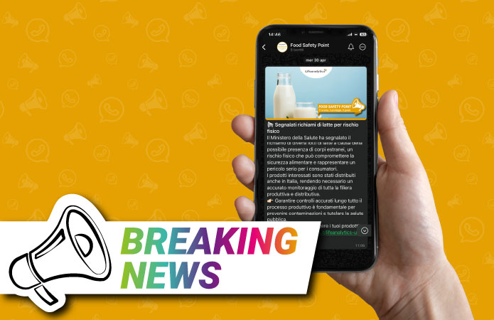 𝑭𝒐𝒐𝒅 𝑺𝒂𝒇𝒆𝒕𝒚 𝑷𝒐𝒊𝒏𝒕: il nuovo canale WhatsApp dedicato alle allerte alimentari
