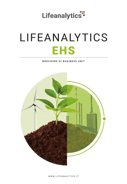 Illustrazione che rappresenta la cover della Brochure Lifeanalytics, Business Unit EHS