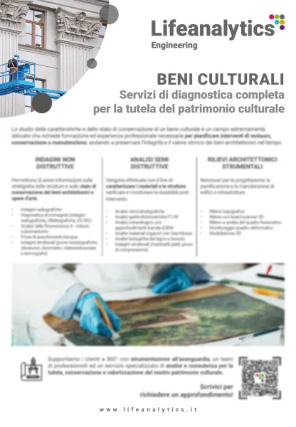 Illustrazione del flyer di servizio Engineering che presenta il servizio Beni culturali