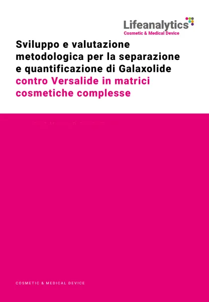 Illustrazione della pubblicazione Cosmesi e Medical Device - Sviluppo e valutazione metodologica per la separazione e quantificazione di Galaxolide